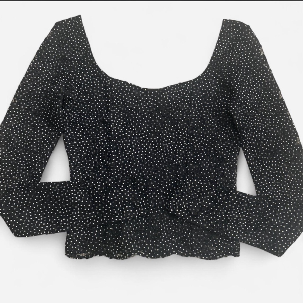 Guess Black and White Dotted Blouse